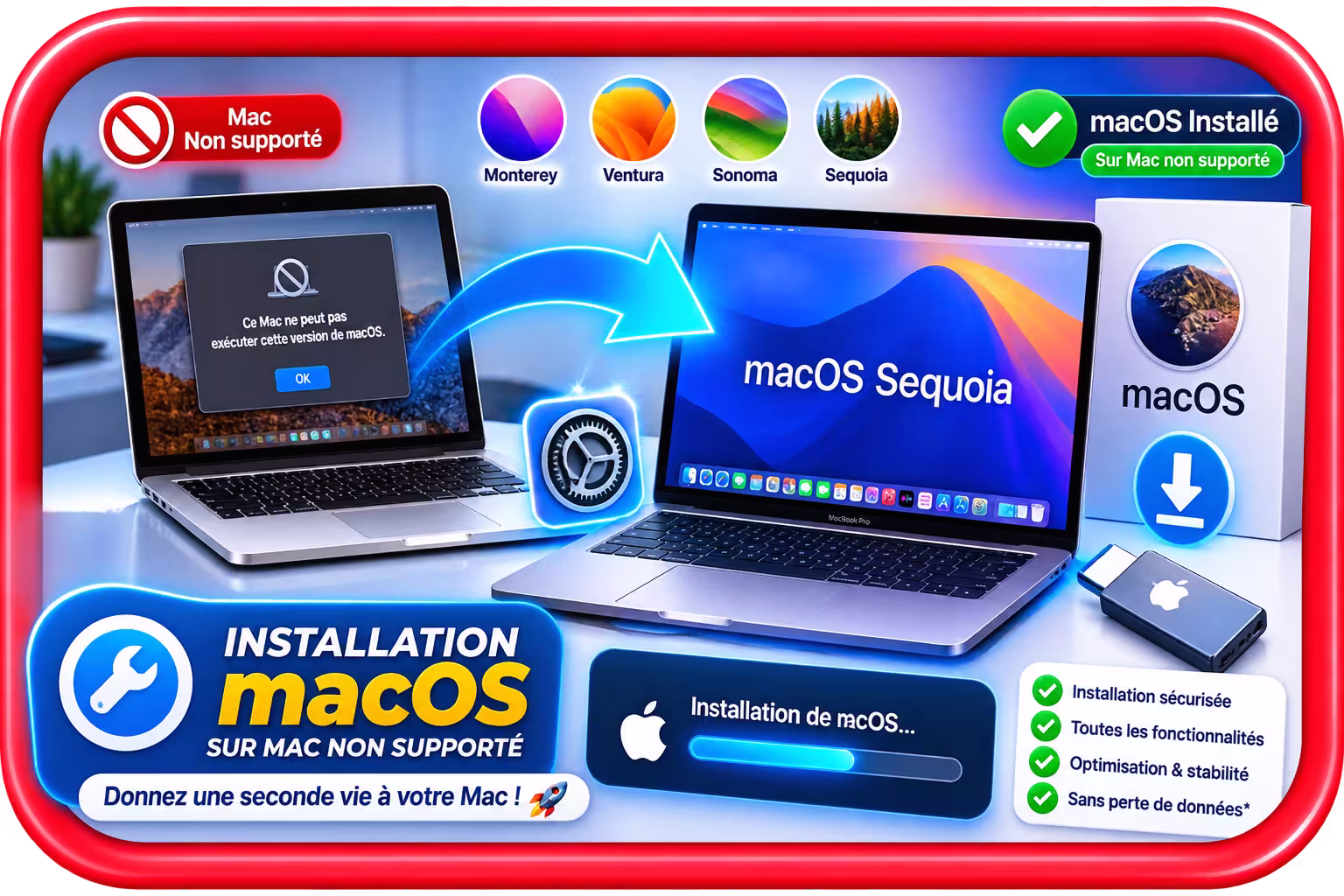 Installation macOS sur MacBook Pro non supporté Bordeaux