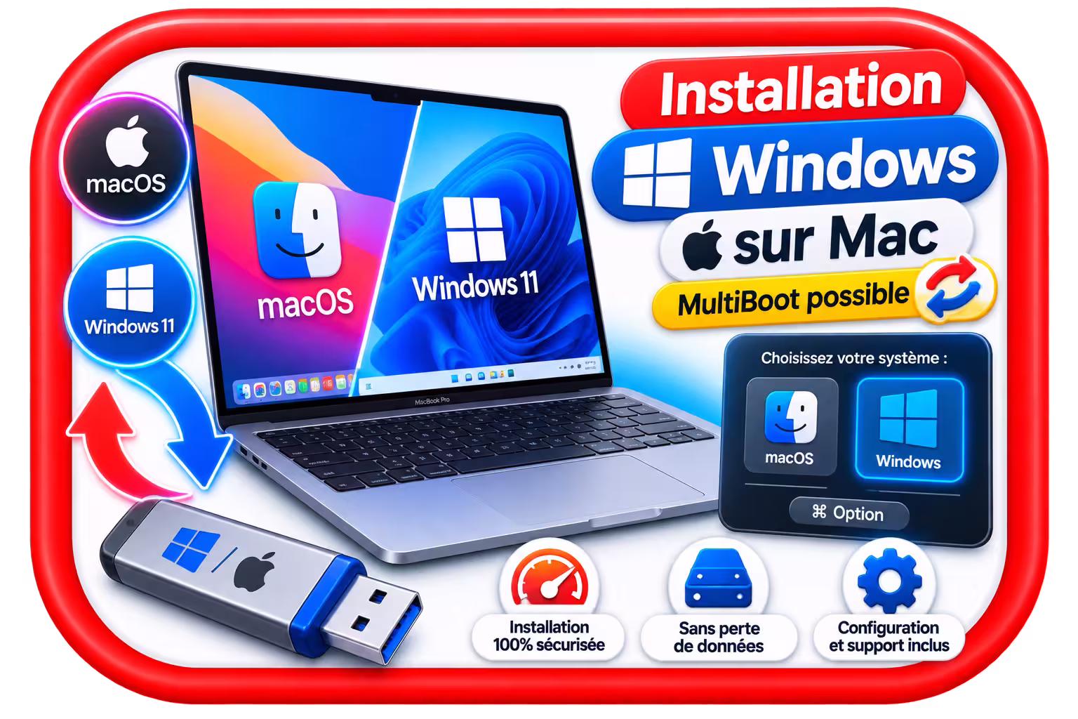Installation Windows sur MacBook Pro multiboot Bordeaux