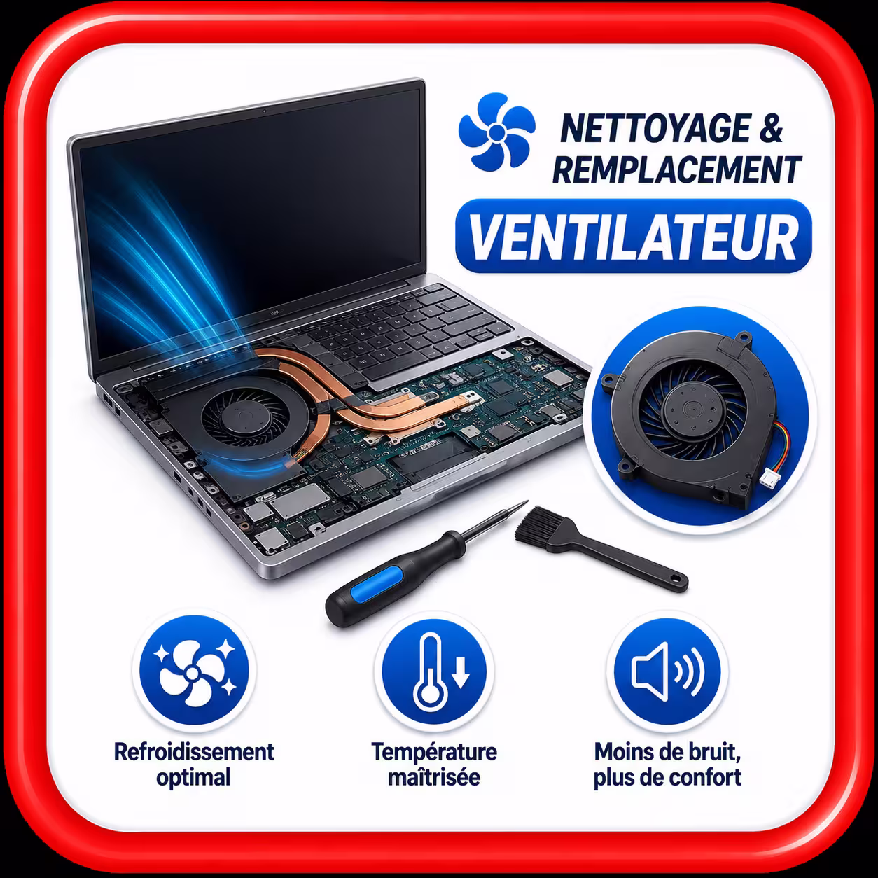 Nettoyage surchauffe ventilateur HP Bordeaux