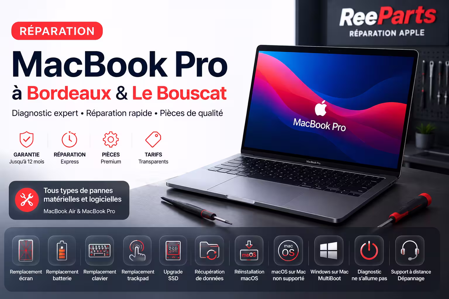 Diagnostic et réparation MacBook Pro à Bordeaux Le Bouscat