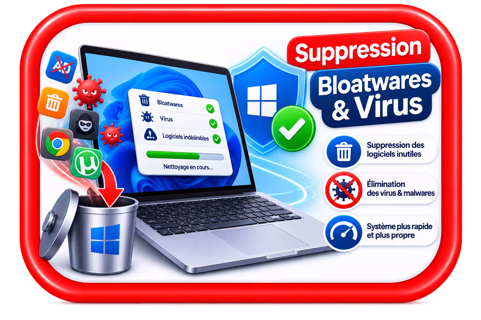 Suppression virus malware Windows Bordeaux